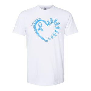 Diabetes Awareness Blue Dragonfly Ribbon Heart Softstyle CVC T-Shirt