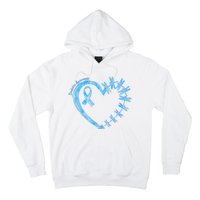 Diabetes Awareness Blue Dragonfly Ribbon Heart Hoodie