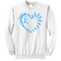 Diabetes Awareness Blue Dragonfly Ribbon Heart Sweatshirt