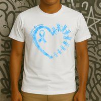 Diabetes Awareness Blue Dragonfly Ribbon Heart T-Shirt
