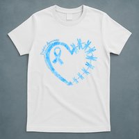 Diabetes Awareness Blue Dragonfly Ribbon Heart T-Shirt