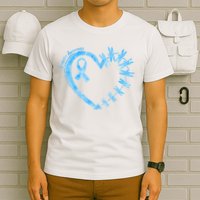 Diabetes Awareness Blue Dragonfly Ribbon Heart T-Shirt