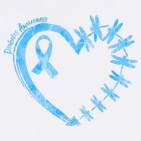 Diabetes Awareness Blue Dragonfly Ribbon Heart T-Shirt