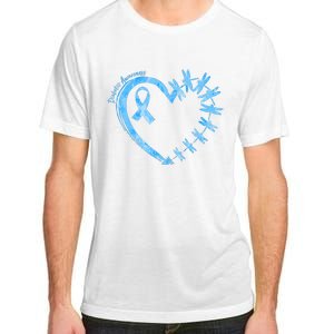 Diabetes Awareness Blue Dragonfly Ribbon Heart Adult ChromaSoft Performance T-Shirt