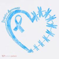 Diabetes Awareness Blue Dragonfly Ribbon Heart Flatbill Hat