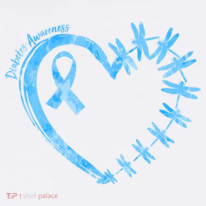 Diabetes Awareness Blue Dragonfly Ribbon Heart Flatbill Hat