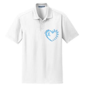 Diabetes Awareness Blue Dragonfly Ribbon Heart Dry Zone Grid Polo