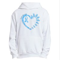 Diabetes Awareness Blue Dragonfly Ribbon Heart Urban Pullover Hoodie