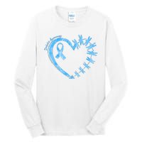 Diabetes Awareness Blue Dragonfly Ribbon Heart Tall Long Sleeve T-Shirt