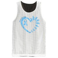 Diabetes Awareness Blue Dragonfly Ribbon Heart Mesh Reversible Basketball Jersey Tank