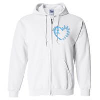 Diabetes Awareness Blue Dragonfly Ribbon Heart Full Zip Hoodie