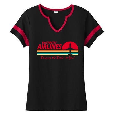 DeSantis Airlines Bringing The Border To You Ladies Halftime Notch Neck Tee