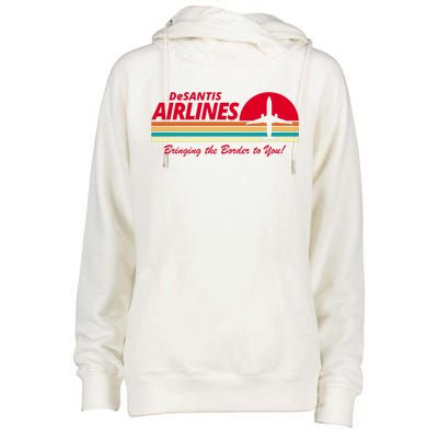 DeSantis Airlines Bringing The Border To You Womens Funnel Neck Pullover Hood