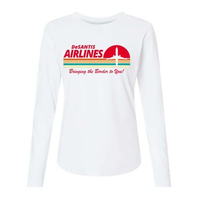 DeSantis Airlines Bringing The Border To You Womens Cotton Relaxed Long Sleeve T-Shirt