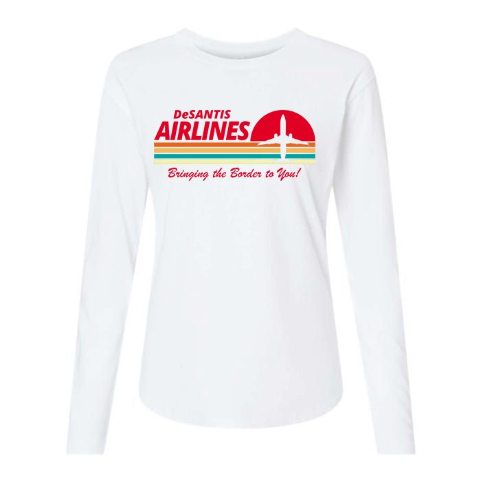 DeSantis Airlines Bringing The Border To You Womens Cotton Relaxed Long Sleeve T-Shirt