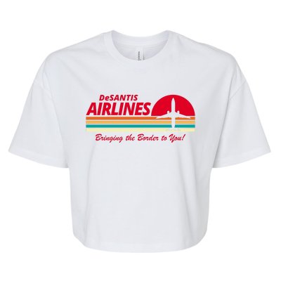 DeSantis Airlines Bringing The Border To You Bella+Canvas Jersey Crop Tee