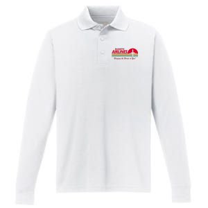 DeSantis Airlines Bringing The Border To You Performance Long Sleeve Polo