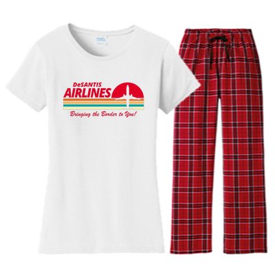 DeSantis Airlines Bringing The Border To You Women's Flannel Pajama Set