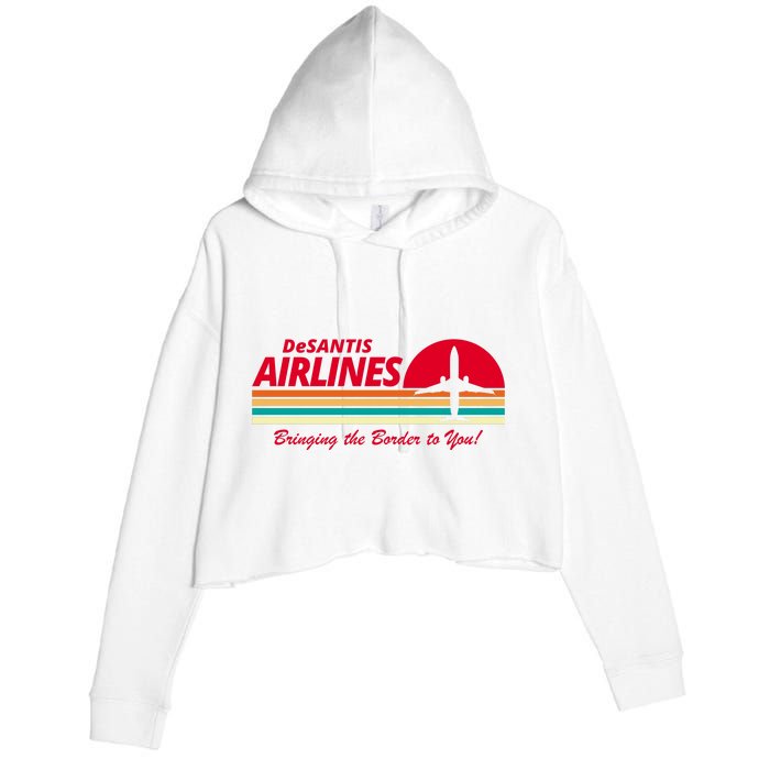 DeSantis Airlines Bringing The Border To You Crop Fleece Hoodie