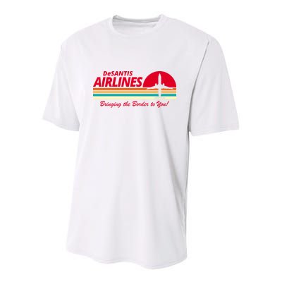 DeSantis Airlines Bringing The Border To You Youth Performance Sprint T-Shirt