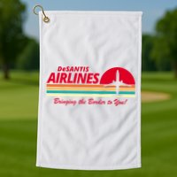 DeSantis Airlines Bringing The Border To You Golf Towel