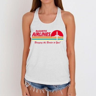 DeSantis Airlines Bringing The Border To You Women's Knotted Racerback Tank