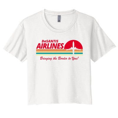 DeSantis Airlines Bringing The Border To You Women's Crop Top Tee