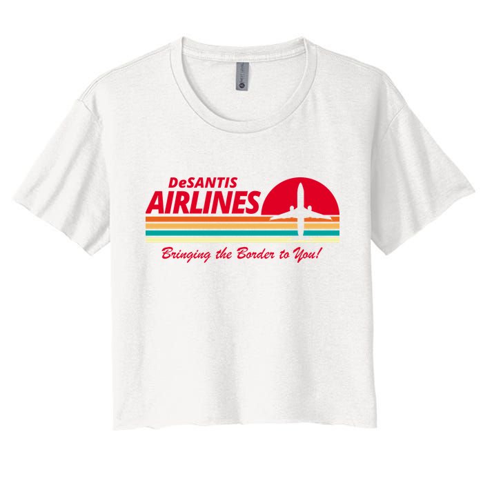 DeSantis Airlines Bringing The Border To You Women's Crop Top Tee