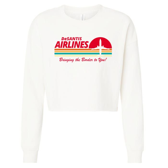 DeSantis Airlines Bringing The Border To You Cropped Pullover Crew