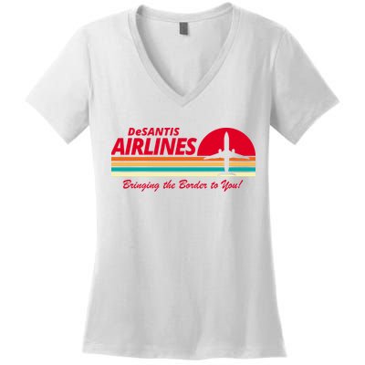 DeSantis Airlines Bringing The Border To You Women's V-Neck T-Shirt