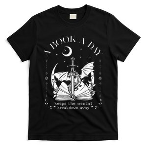 Dragon A Book A Day Keep The Mental Breakdown Away On Back T-Shirt