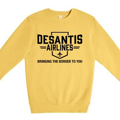 DeSantis Airlines Bringing The Border To You Funny Premium Crewneck Sweatshirt