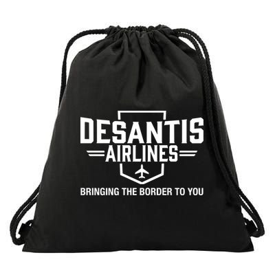 DeSantis Airlines Bringing The Border To You Funny Drawstring Bag