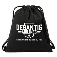 DeSantis Airlines Bringing The Border To You Funny Drawstring Bag