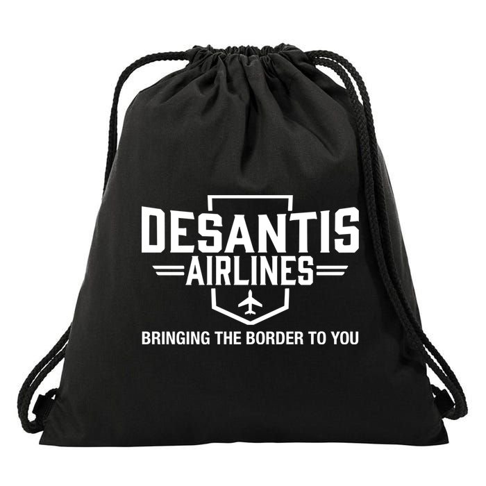 DeSantis Airlines Bringing The Border To You Funny Drawstring Bag
