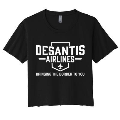 DeSantis Airlines Bringing The Border To You Funny Crop Top