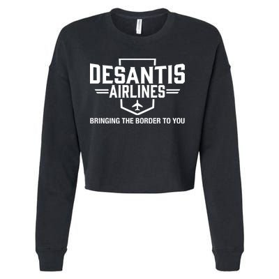 DeSantis Airlines Bringing The Border To You Funny Cropped Pullover Crew