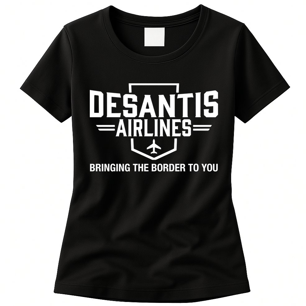 DeSantis Airlines Bringing The Border To You Funny Womens T-Shirt