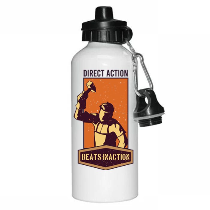 Direct Actions Beats Inactions Aluminum Water Bottle