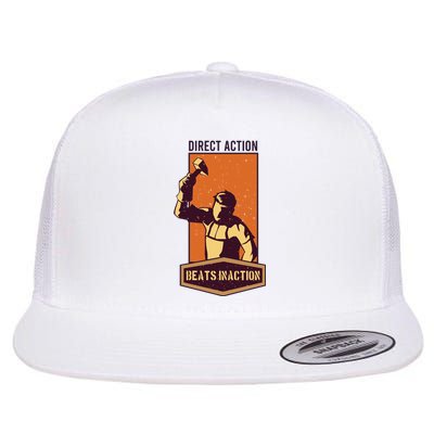 Direct Actions Beats Inactions Flat Bill Trucker Hat