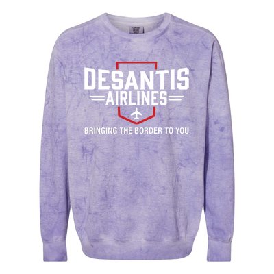 DeSantis Airlines Bringing The Border To You Funny Colorblast Crewneck Sweatshirt