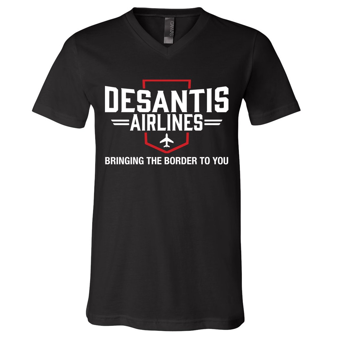 DeSantis Airlines Bringing The Border To You Funny V-Neck T-Shirt