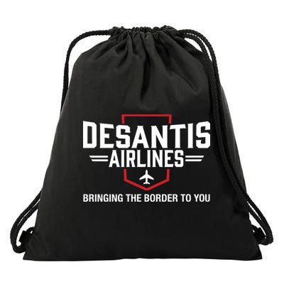 DeSantis Airlines Bringing The Border To You Funny Drawstring Bag