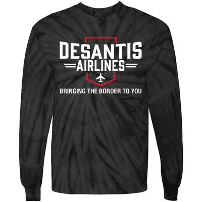 DeSantis Airlines Bringing The Border To You Funny Tie-Dye Long Sleeve Shirt