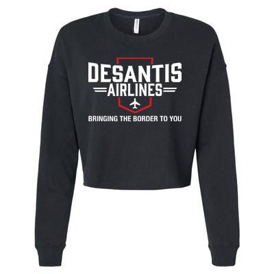 DeSantis Airlines Bringing The Border To You Funny Cropped Pullover Crew