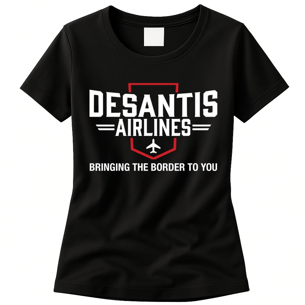 DeSantis Airlines Bringing The Border To You Funny Womens T-Shirt