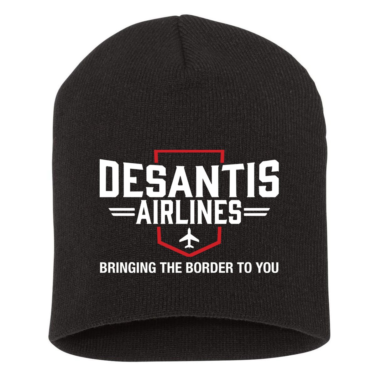 DeSantis Airlines Bringing The Border To You Funny Short Acrylic Beanie