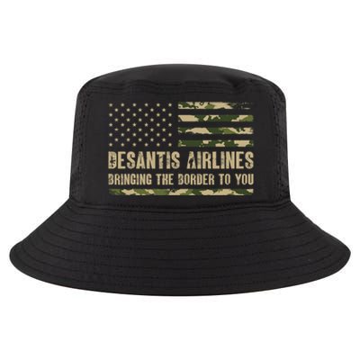 DeSantis Airlines Bringing The Border To You USA Camo Flag Cool Comfort Performance Bucket Hat