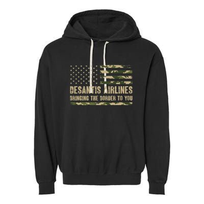 DeSantis Airlines Bringing The Border To You USA Camo Flag Garment-Dyed Fleece Hoodie