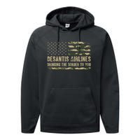 DeSantis Airlines Bringing The Border To You USA Camo Flag Performance Fleece Hoodie